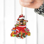 German Shepherd Dog Merry Christmas Ornament  German Shepherd Dog Xmas Ornament