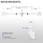 Vivo White Steel Telescoping Flush Wall Mount For Dual 21 -32  Computer Monitors