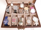 Assorted Men s Watches Lot Of 13  Some Fossil  Guess  Geneve  Timex W Watch Case