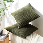 Olive Green Decorative Throw Pillow Covers Set Of 2 18x18 Inches For Couch Bed
