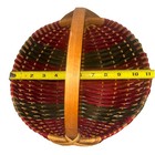 Buttocks Basket Primitive Handmade Woven Wooden With Handle Egg Gathering Amish