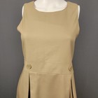 Lands  End Dress Girls Size 12 Tan Sleeveless Zip Back Classic School Uniform