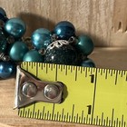 Vintage 1970 s Mid Century Japan Cluster Blue Faux Pearl Snap On Earrings