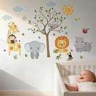 Animal Wall Stickers Decals For Kids  Baby Room Nursery Decor With Jungle Safari
