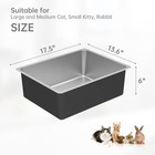 Stainless Steel Cat Litter Box High Sided Odor Proof Easy Clean Non-stick Litter