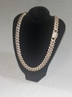 20    3 Row Moissanite Cuban Link Chain Set In 18k Gold Plated