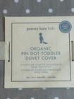 Pottery Barn Kids Organic Light Gray Polka Dot Toddler Duvet Cover New W tags