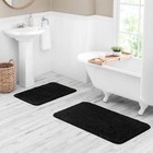 Mainstays Basic 2-piece Polyester Bath Rug Set  20  X 32  black non-slip Backing