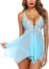 Avidlove Women Lace Lingerie Front Closure Babydoll Neck Nightwear Sexy Chemise