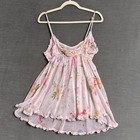 Vintage Victorias Secret Nightgown L Pink Floral Babydoll Chemise Sheer Lace Y2k
