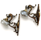 Pair Of Rare Antique French Bronze brass Supports Sconces Dragon Griffon Chimera