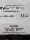 New Anne De Solene Paris Percale Cotton Set Of 2 King Pillowcases 22x42  Floral