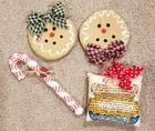 Set Of 4 Fabric Winter Christmas Cookies For Santa Gingerbread Bowl Fillers