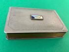 Antique 1920 s Silver And Gold Wash Compact Card Case Trinket Box  D f b  Co 