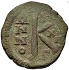Justinian I 527-565 Bronze Half Numus Ancient Byzantine Coin Large K 26 2mm 9 6g
