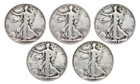  lot Of 5  Walking Llberty Half Doliar - 90  Siiver - Choose How Many Lots Of 5 