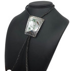 Navajo Vintage Sterling Silver Chip Inlay Bolo Tie