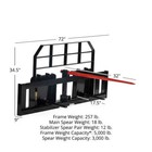 Titan Attachments Pro Series 72  Extra Wide Hay Frame With 32  C2 Hay Spear