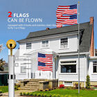 20ft Telescoping Flag Pole Aluminum Outdoor Flagpole W  3x5 Polyester Flag  ball