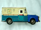 Vintage 1960 s Sss Japan Postal Dodge Truck W  Safe Tin Litho Friction Works 