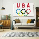 Usa United States Olympics Flag Banner 3x5ft Us Sports Man Cave Garage Bar Fl22