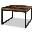 Vidaxl Coffee Table Black And Brown Real Teak With Black Resin  Steel