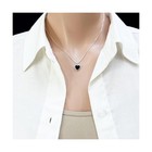 Black Heart Necklace  Tiny And Dainty Sterling Silver Black Onyx He    Fast Ship