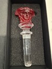 Rosenthal Versace Medusa Red Frosted Crystal Wine Bottle Stopper