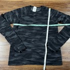 Athleta Girls Shirt Black Camo Long Sleeve Own Your Power Up Seamless Size Lg 12