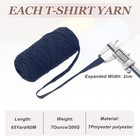T-shirt Yarn For Crocheting With Hook  2 Pack 400g 130 Yards Yarn navy 