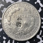 1897-a French Indo-china 1 Piastre Lot mk157 Large Silver  Chopmarked