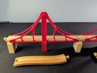 Vintage 1990s Brio Sydney Bridge Set 33372 Red Double Span Wooden Train Tracks    