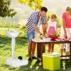 Portable Wash Sink Camping Sink Wash Basin Stand W  Wheels   Foot Pump  New