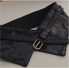 Handmade Genuine Leather Peplum Corset Belt Women Wide Waist Cincher Gothic Blac