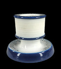 Antique Apollinaris Porcelain Matchstick Holder W Striker Navy Blue White