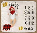 Cimkiz Baby Monthly Milestone Blanket Organic Premium Fleece Photography Backgro