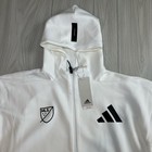 New Adidas Mls Major League Soccer Z n e  Full-zip White Jacket Hoodie Size M