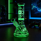 2pack 8 eye Glow In Dark Glass Bong Water Pipe Beaker 14mm Bowl Tobacco Screen