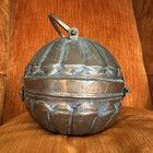 Ottoman Empire Hammered Copper Tinned Box Handmade Antique 6    Spices Bread Bath