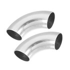 2pcs Od 1 25 Inch 90 Degree Ss304 Stainless Steel Bend Tube Exhaust Elbow Pipe 