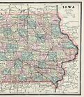 1887 Iowa Map Original  12x9   County Townships Railroad Routes