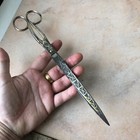 Antique Engraved Shears Scissors Etched - Traces Of Gold Gilding   Sewing Tools
