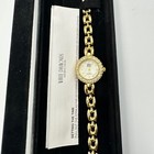 Elizabeth Taylor Watch Women Gold Tone Round Crystal Bezel - Nib Need Battery