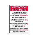 Notice Cash Is King Preferred Method Of Payment Retail Business Sticker Decal