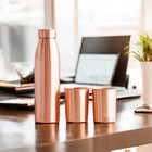 Pure Copper Bottle   Glass Gift Set     3 Pc - Free Shipping