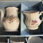 Vintage 12 Piece Child s China Tea Set In Box Kahla  Porcelain Gold Trim     