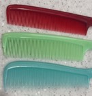 3 Vtg Plastic Rat Tail Tease Fine Tooth Hair Combs red lt Blue lt Green Mcm Hair