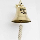 Nautical Brass Happy Hour Ship Bell Marine Boat Wall Hanging D  cor Gifts