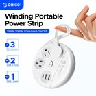 Us Flat Plug Extension Cord 3 Outlet 3 Usb Extender Surge Protector Power Strip