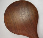 Vintage Handheld Beveled Mirror   Solid Wood Smooth Rounded Handle 11 3 8  Long
